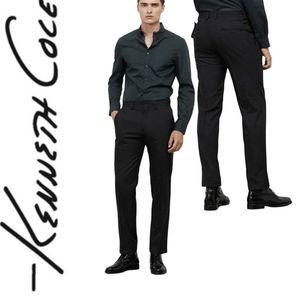 New Kenneth Cole Reaction Stretch Modern Fit Dress Pants Black 31 x 32